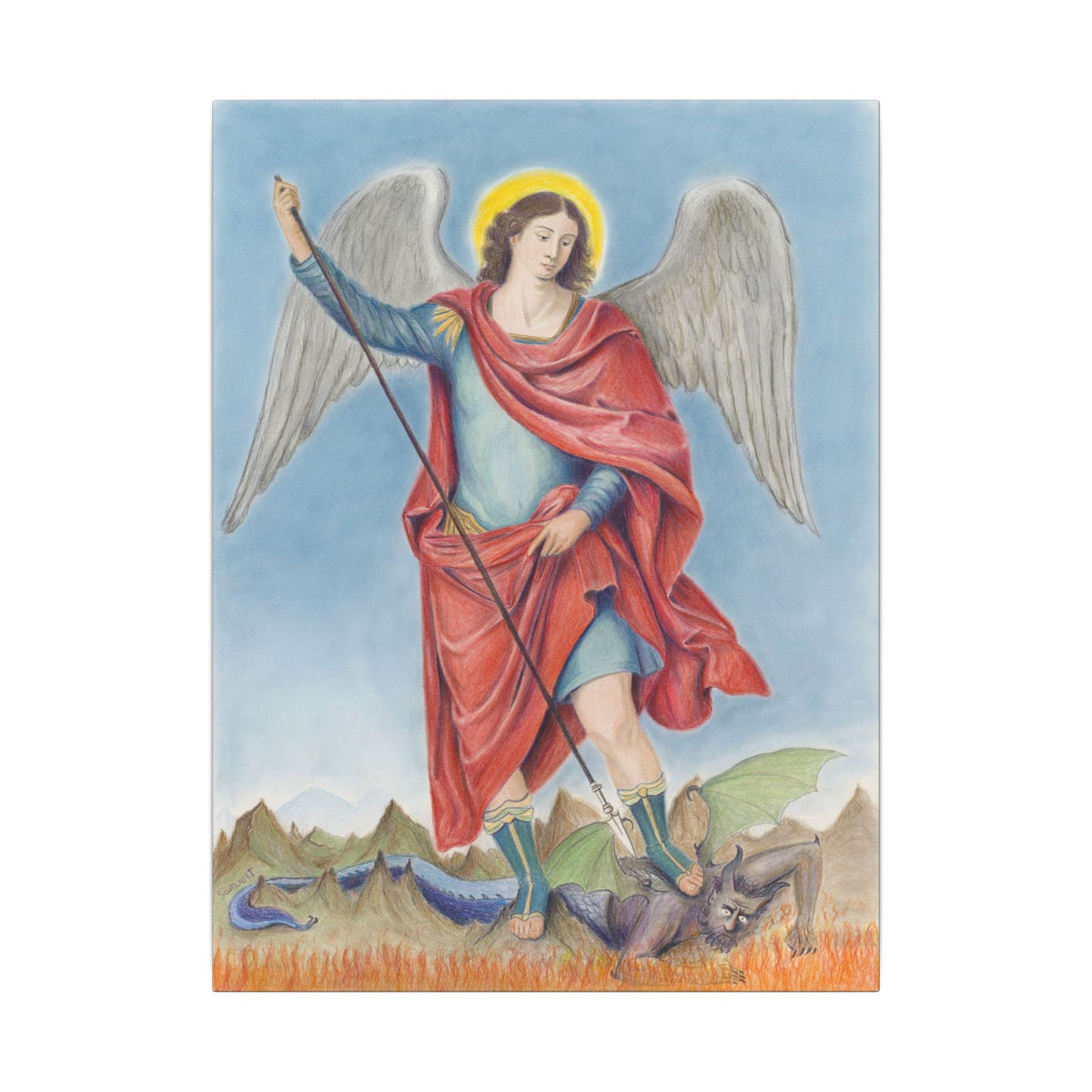 Saint Michael Vanquishing Satan Printify