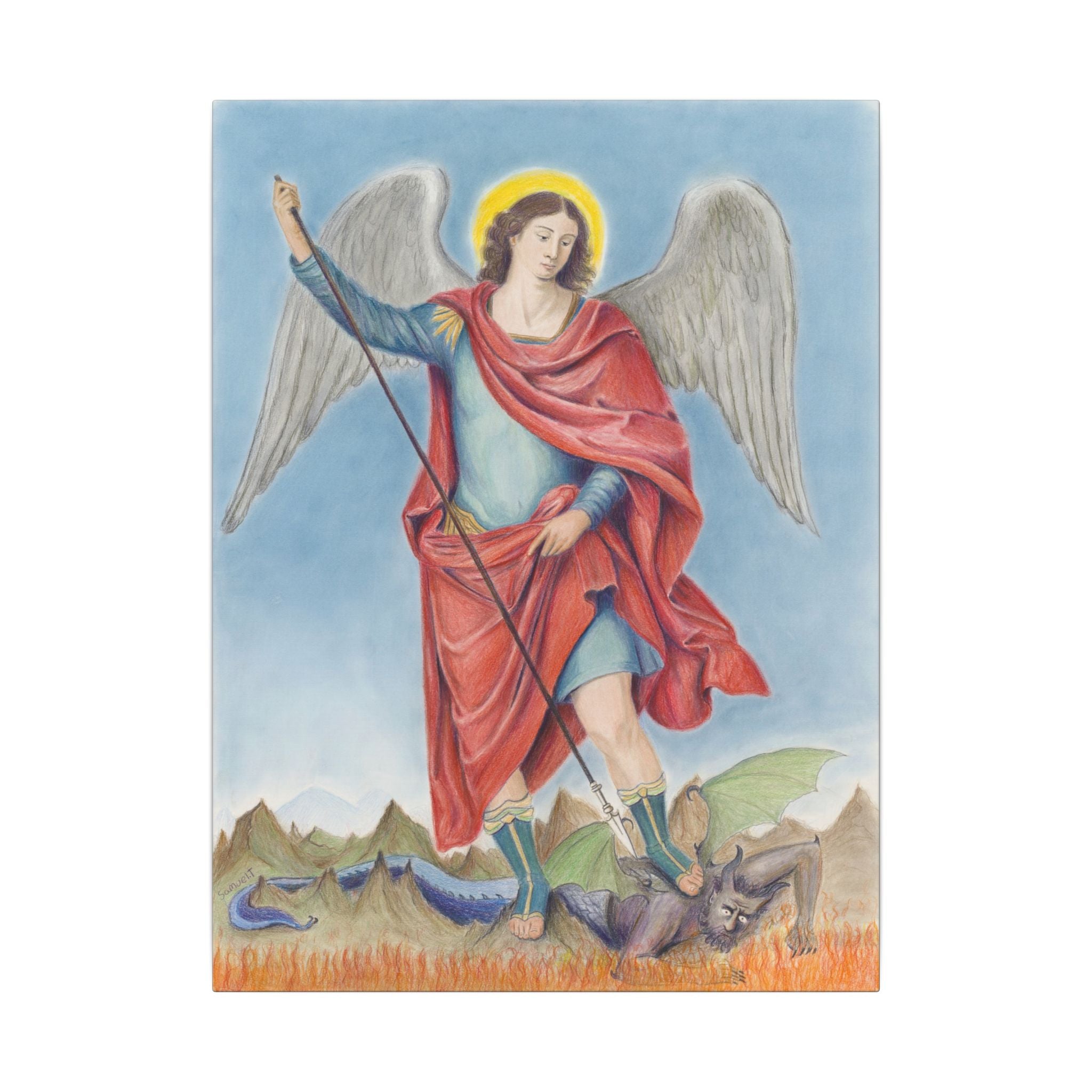 Saint Michael Vanquishing Satan Printify