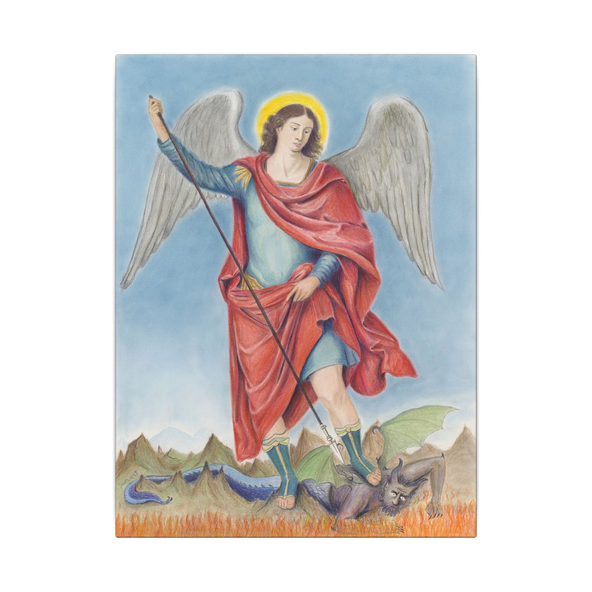 Saint Michael Vanquishing Satan Printify
