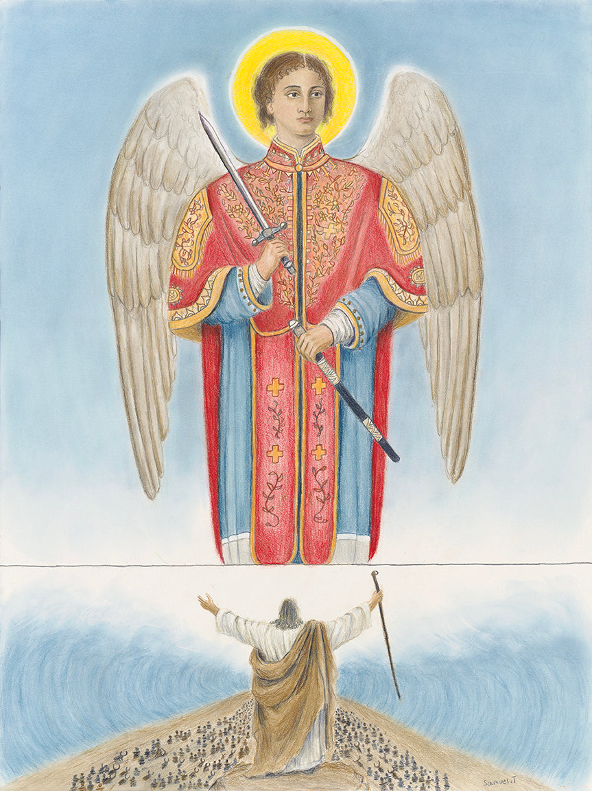 Archangel Michael and the Parting of the Red Sea