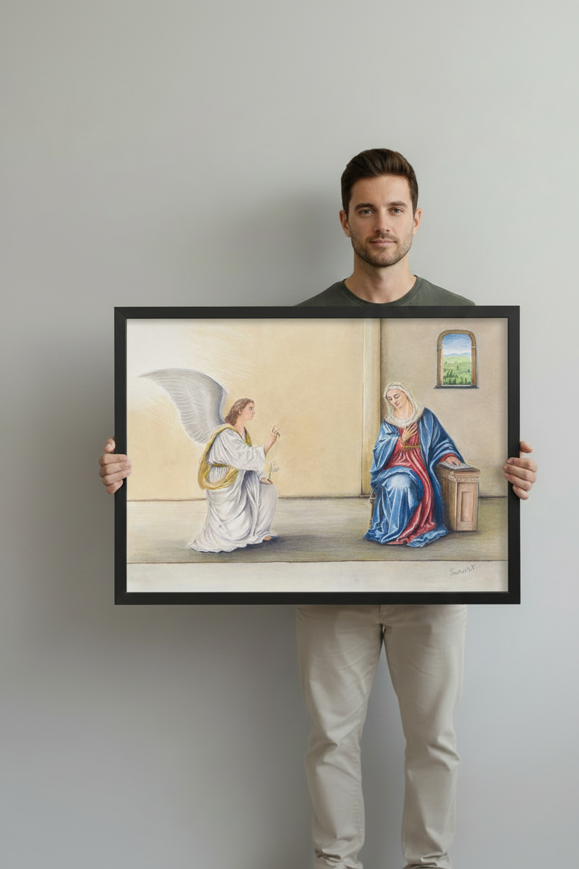 Annunciation - Black Frame 18x24 Horizontal