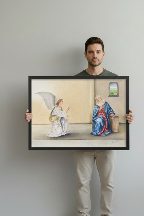 Annunciation - Black Frame 18x24 Horizontal