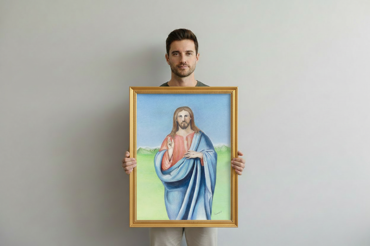 Jesus Christ – Gold Plein Air Frame