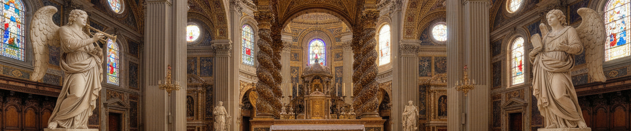 Renaissance architecture with angel statues