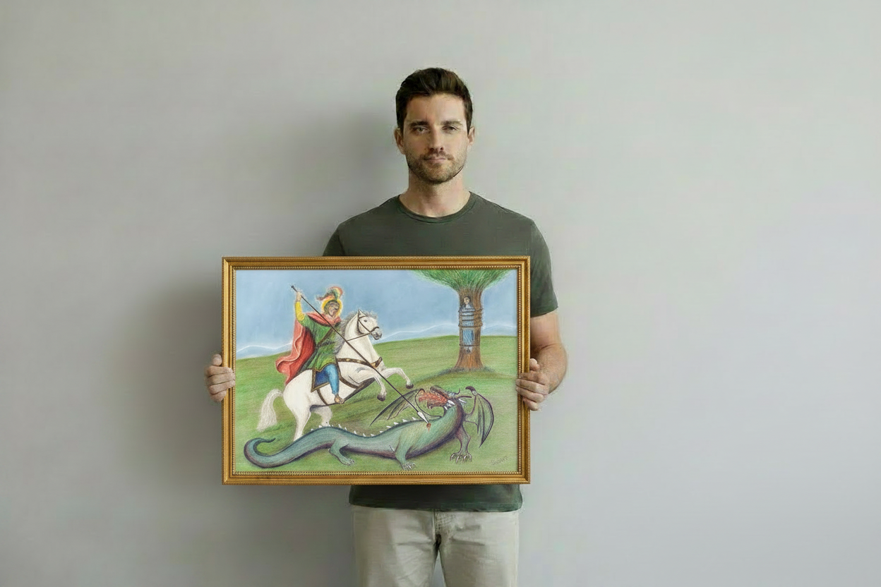 Saint George 12x16 Gold Frame