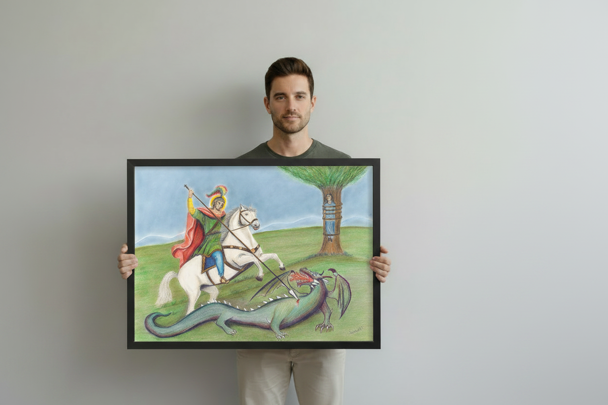 Saint George Black Frame 18x24
