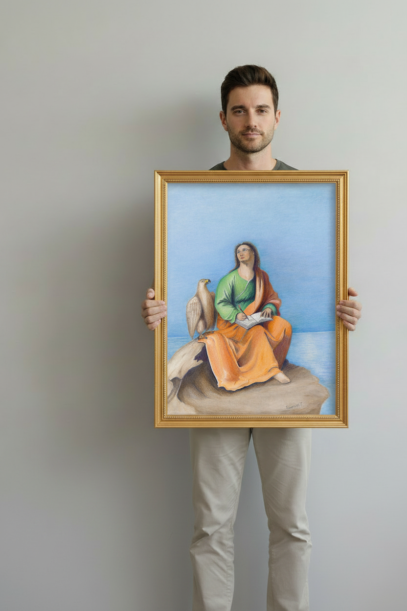 Saint John – Gold Plein Air Frame Vertical