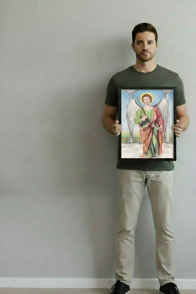 Saint Raphael — Small Black Frame