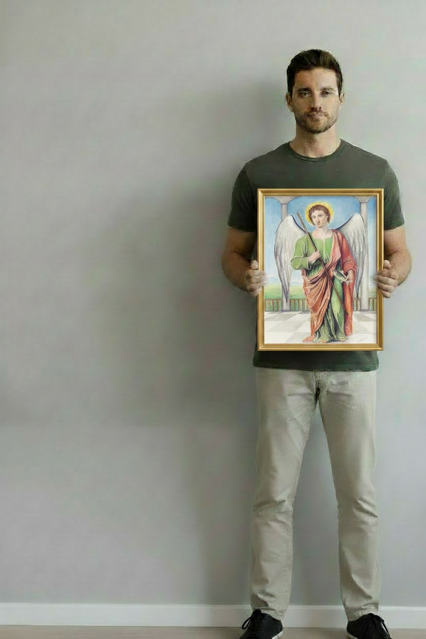 Saint Raphael Small Gold Frame